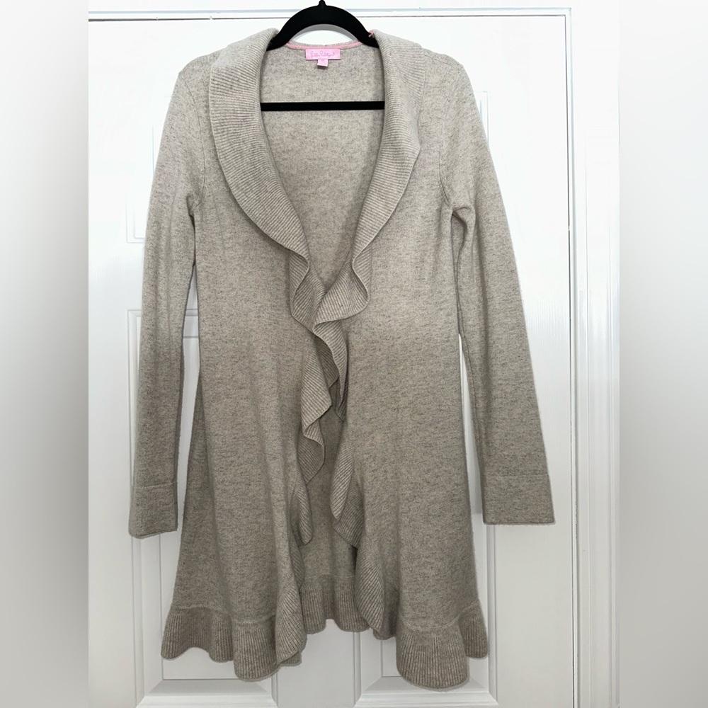 Lilly Pulitzer Cashmere Ruffle Cardigan Sweater XS